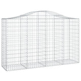 VidaXL Gabionen 4 Stück gebogen 200x50x120 140 cm Eisen