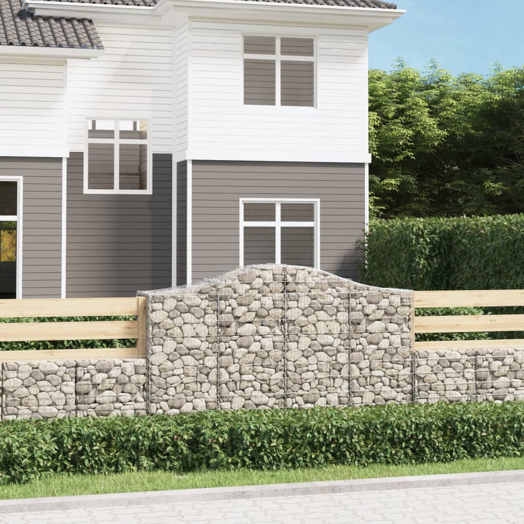 VidaXL Gabionen 5 Stück gebogen 200x50x120 140 cm Eisen