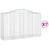 VidaXL Gabionen 7 Stk. gebogen 200x50x120 140 cm Eisen