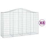 VidaXL Gabionen 8 Stück gebogen 200x50x120 140 cm Eisen