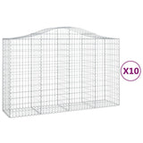 VidaXL Gabionen 10 Stück gebogen 200x50x120 140 cm Eisen