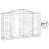 VidaXL Gabionen 11 Stück gebogen 200x50x120 140 cm Eisen