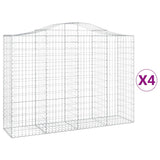 VidaXL Gabionen 4 Stück gebogen 200x50x140 160 cm Eisen