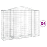 VidaXL Gabionen 6 Stück gebogen 200x50x140 160 cm Eisen