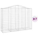 VidaXL Gabionen 7 Stk. gebogen 200x50x140 160 cm Eisen