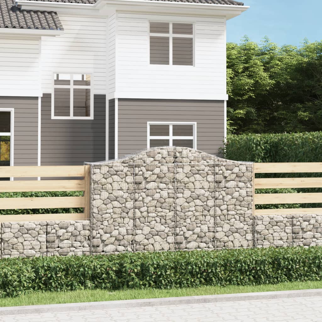 VidaXL Gabionen 7 Stk. gebogen 200x50x140 160 cm Eisen
