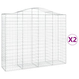 VidaXL Gabionen 2 Stück gebogen 200x50x160 180 cm Eisen