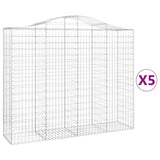 VidaXL Gabionen 5 Stück gebogen 200x50x160 180 cm Eisen