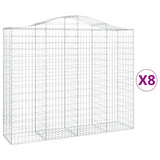 VidaXL Gabionen 8 Stück gebogen 200x50x160 180 cm Eisen