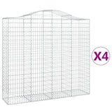 VidaXL Gabionen 4 Stück gebogen 200x50x180 200 cm Eisen