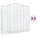 VidaXL Gabionen 5 Stück gebogen 200x50x180 200 cm Eisen