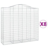 VidaXL Gabionen 8 Stück gebogen 200x50x180 200 cm Eisen