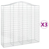 VidaXL Gabionen 3 Stück gebogen 200x50x200 220 cm Eisen