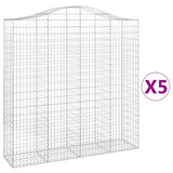 VidaXL Gabionen 5 Stück gebogen 200x50x200 220 cm Eisen