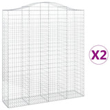 VidaXL Gabionen 2 Stück gebogen 200x50x220 240 cm Eisen