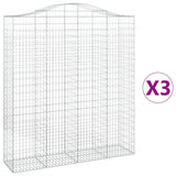 VidaXL Gabionen 3 Stück gebogen 200x50x220 240 cm Eisen