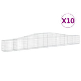 VidaXL Gabionen 10 Stück gebogen 400x30x40 60 cm Eisen