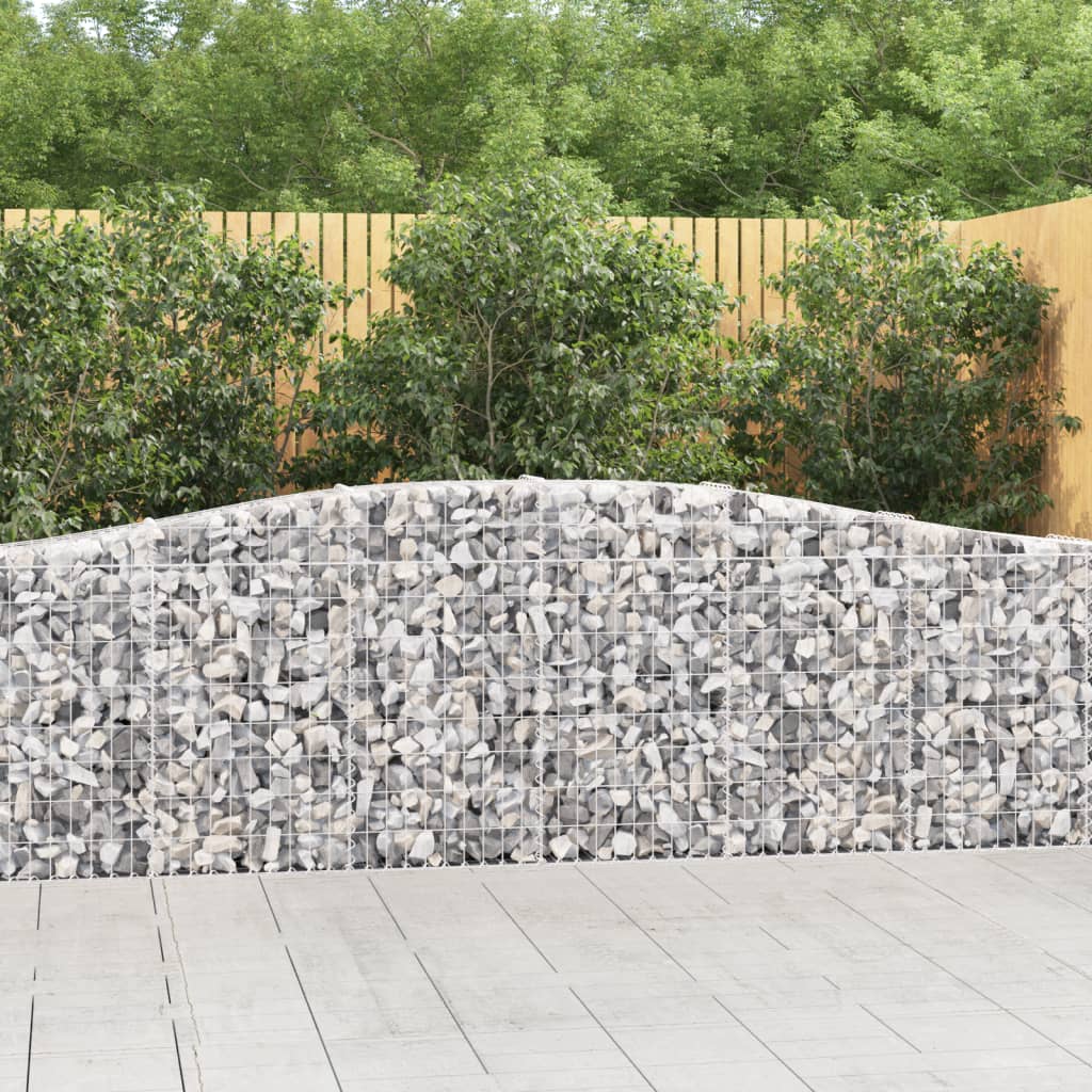 VidaXL Gabionen 4 Stück gebogen 400x30x80 100 cm Eisen