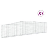 VidaXL Gabionen 7 Stk. gebogen 400x30x80 100 cm Eisen