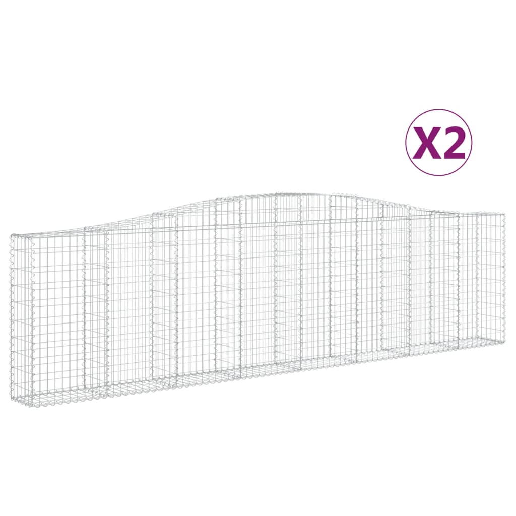 VidaXL Gabionen 2 Stück gebogen 400x30x100 120 cm Eisen