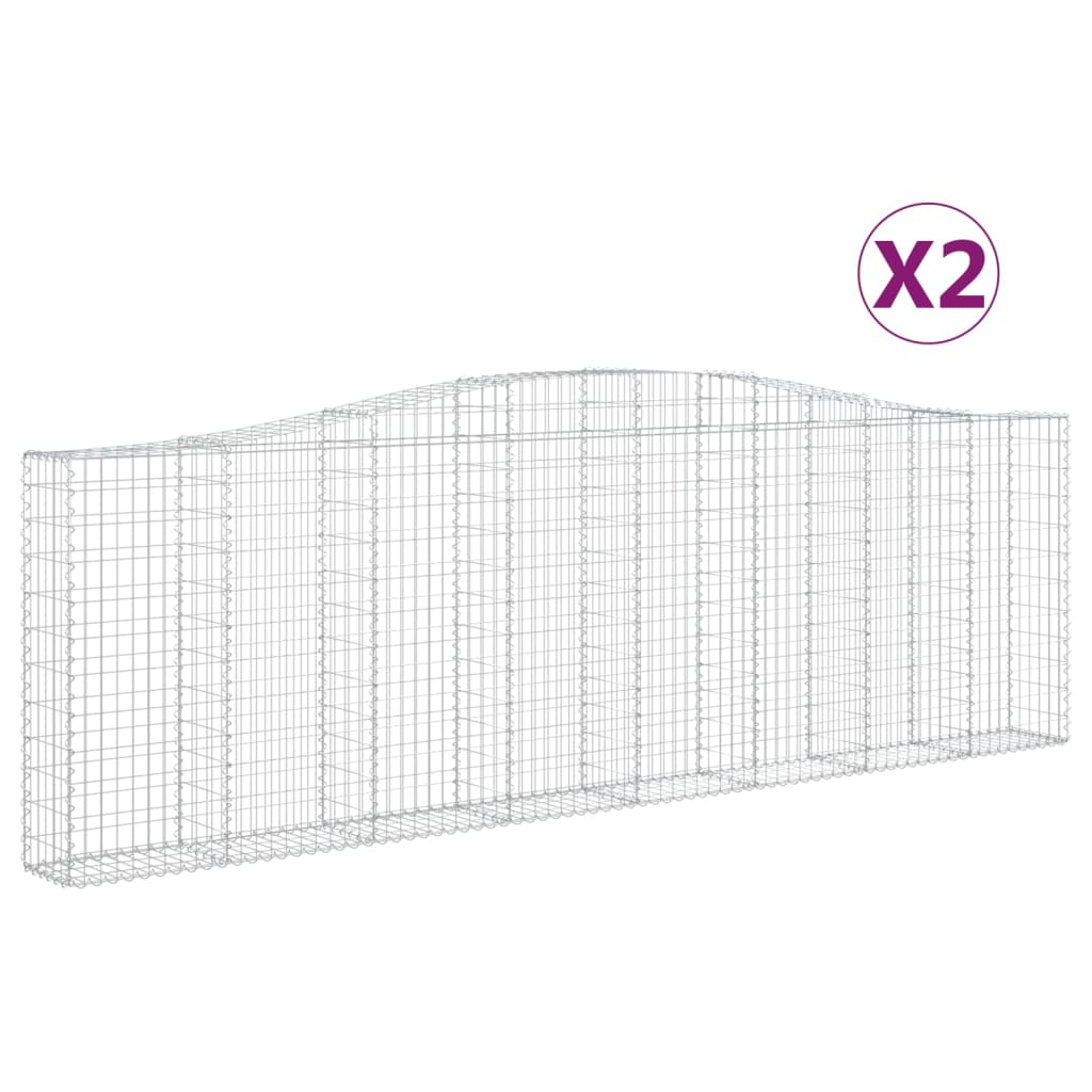VidaXL Gabionen 2 Stück gebogen 400x30x120 140 cm Eisen