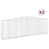 VidaXL Gabionen 2 Stück gebogen 400x30x120 140 cm Eisen