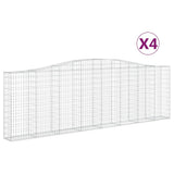 VidaXL Gabionen 4 Stück gebogen 400x30x120 140 cm Eisen