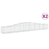 VidaXL Gabionen 2 Stück gebogen 400x50x40 60 cm Eisen
