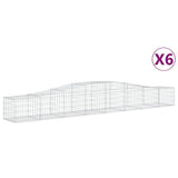 VidaXL Gabionen 6 Stück gebogen 400x50x40 60 cm Eisen