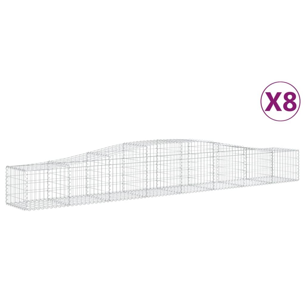 Vidaxl Schans Körbe 8 St. Gewölbe 400x50x40 60 cm verzinktes Eisen