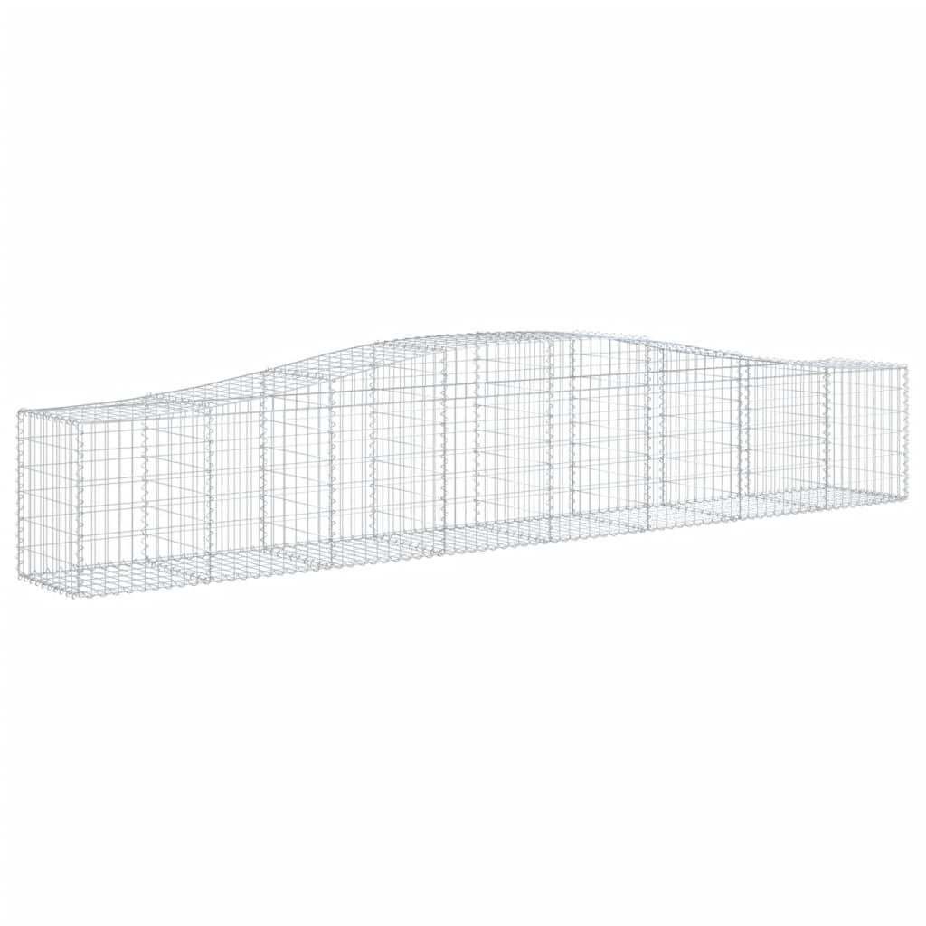 VidaXL Gabionen 4 Stück gebogen 400x50x60 80 cm verzinktes Eisen