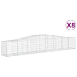 VidaXL Gabionen 8 Stück gebogen 400x50x60 80 cm verzinktes Eisen