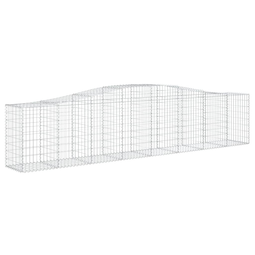 VidaXL Gabionen 5 Stück gebogen 400x50x80 100 cm verzinktes Eisen