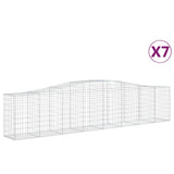 VidaXL Gabionen 7 Stück gebogen 400x50x80 100 cm verzinktes Eisen