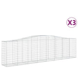 VidaXL Gabionen 3 Stk. gebogen 400x50x100 120 cm Eisen