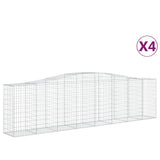 VidaXL Gabionen 4 Stück gebogen 400x50x100 120 cm Eisen