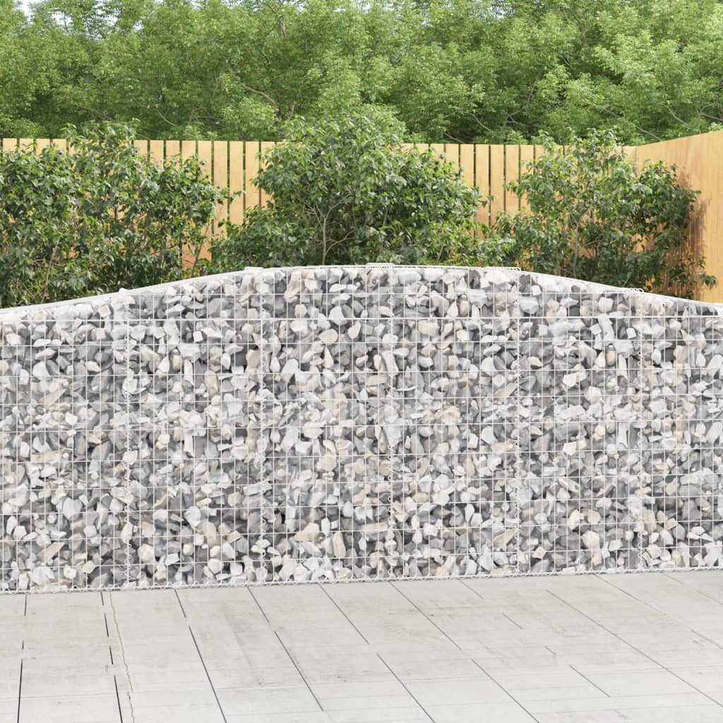 VidaXL Gabionen 4 Stück gebogen 400x50x100 120 cm Eisen