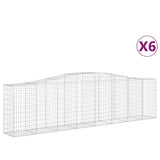 VidaXL Gabionen 6 Stück gebogen 400x50x100 120 cm Eisen