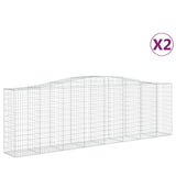 VidaXL Gabionen 2 Stück gebogen 400x50x120 140 cm Eisen