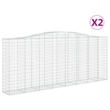 VidaXL Gabionen 2 Stück gebogen 400x50x160 180 cm Eisen