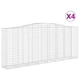 VidaXL Gabionen 4 Stück gebogen 400x50x160 180 cm Eisen