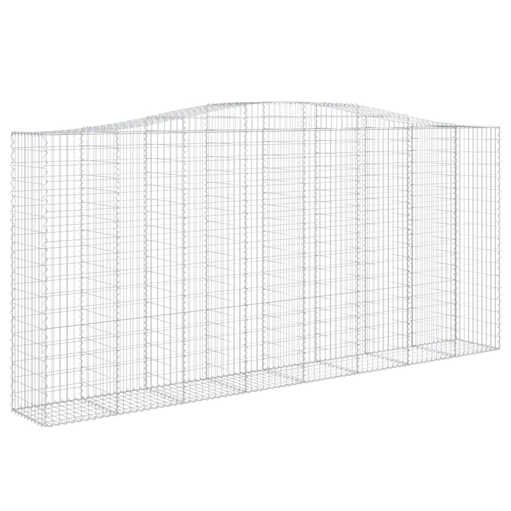VidaXL Gabionen 2 Stück gebogen 400x50x180 200 cm Eisen