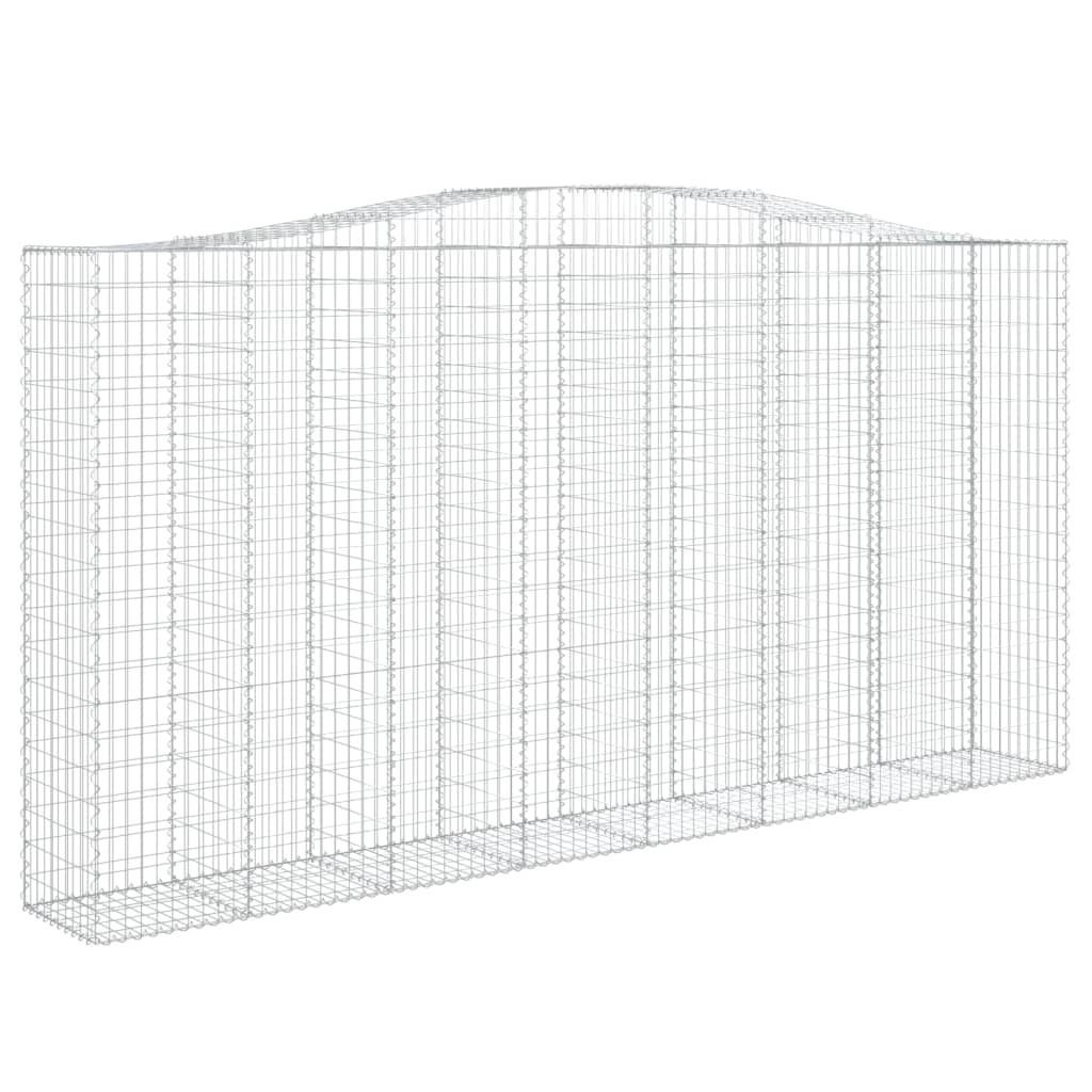 VidaXL Gabionen 2 Stück gebogen 400x50x200 220 cm Eisen