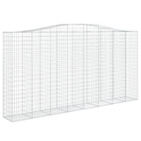 VidaXL Gabionen 2 Stück gebogen 400x50x200 220 cm Eisen