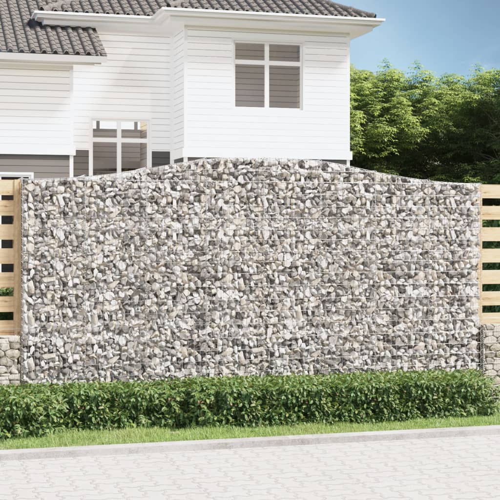 VidaXL Gabionen 2 Stück gebogen 400x50x200 220 cm Eisen