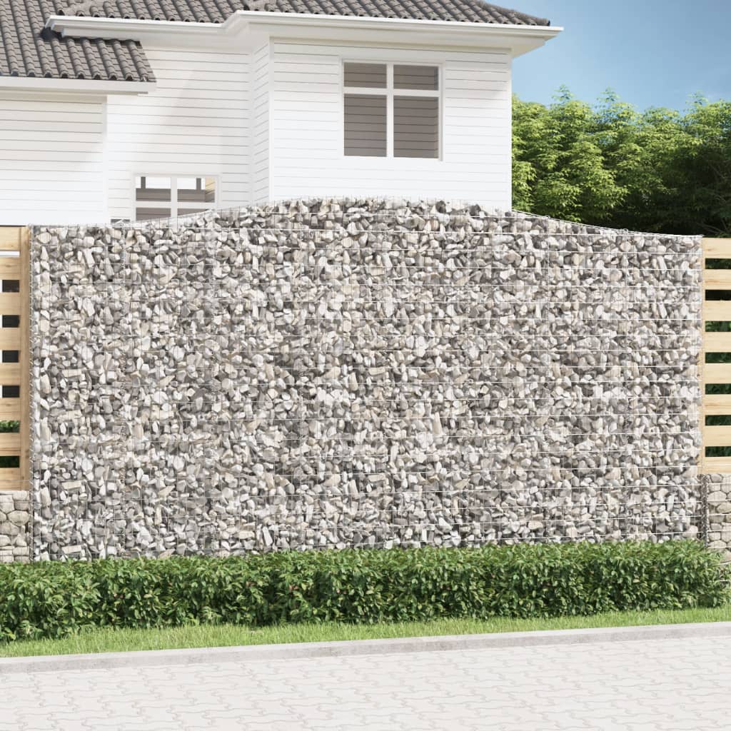 VidaXL Gabionen 3 Stück gebogen 400x50x220 240 cm Eisen