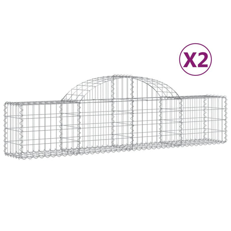 Vidaxx Gabionen 2 Stück gebogen 200x30x40 60 cm verzinktes Eisen