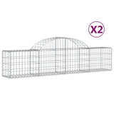 VidaXL Gabionen 2 Stück gebogen 200x30x40 60 cm verzinktes Eisen