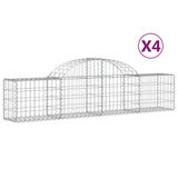 VidaXL Gabionen 4 Stück gebogen 200x30x40 60 cm Eisen