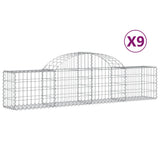 VidaXL Gabionen 9 Stück gebogen 200x30x40 60 cm verzinktes Eisen